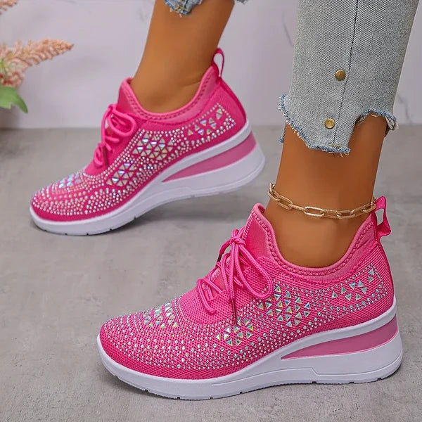 Baskets confort avec détails strass