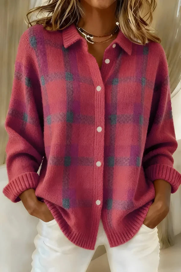 Cardigan à carreaux