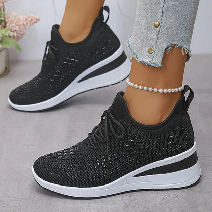 Baskets confort avec détails strass