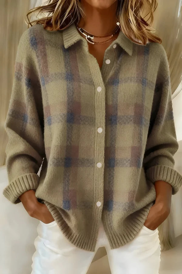 Cardigan à carreaux