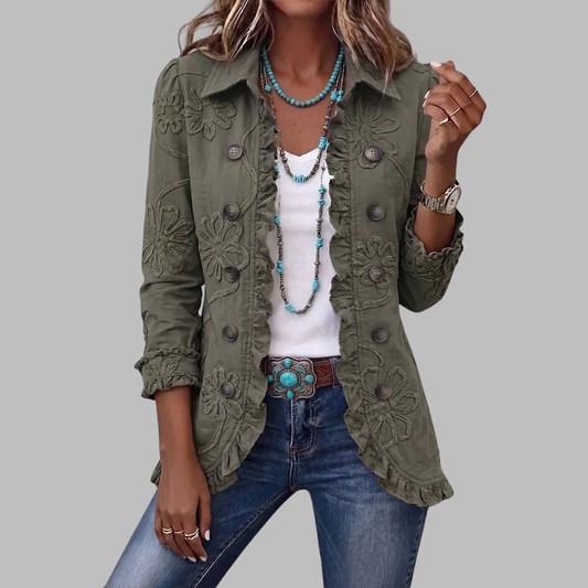 Camille | Chaqueta Bordada con Volantes
