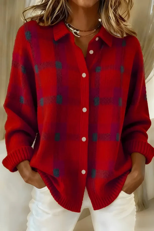 Cardigan à carreaux
