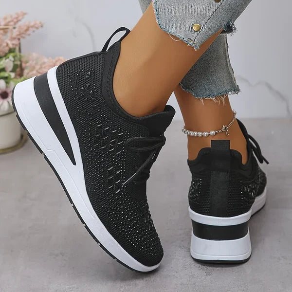 Baskets confort avec détails strass