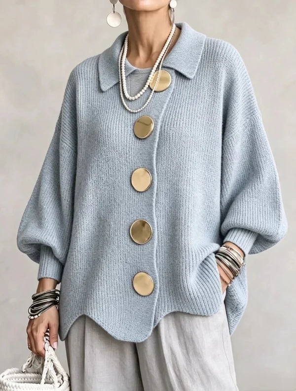 Cardigan ample à boutons dorés