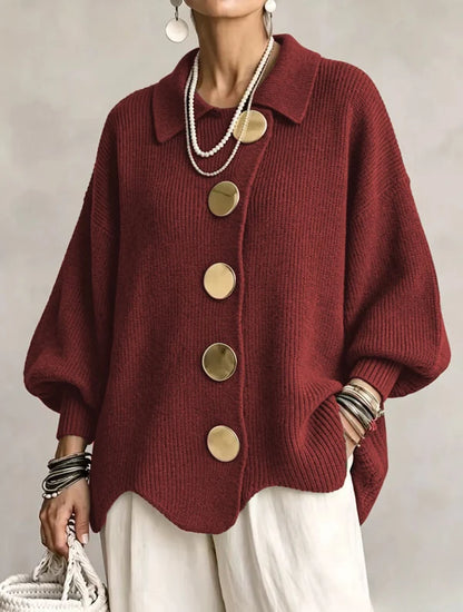 Cardigan ample à boutons dorés