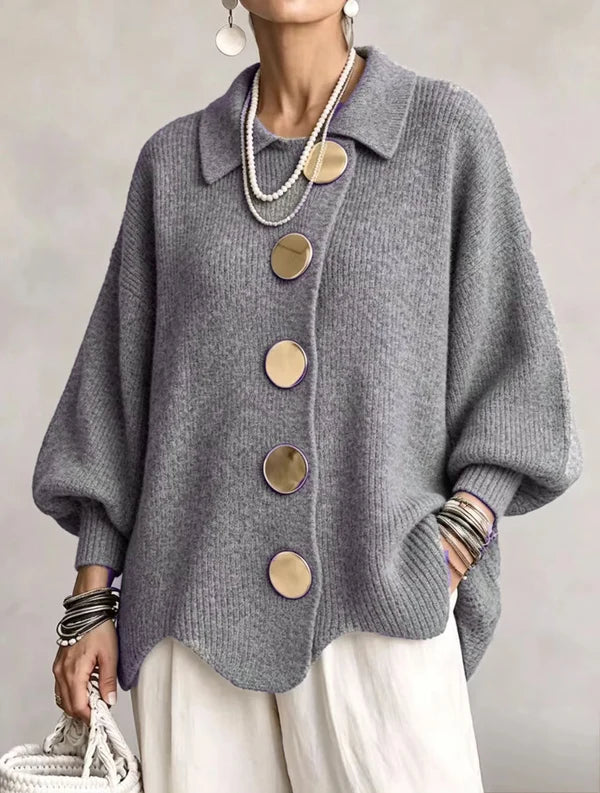 Cardigan ample à boutons dorés