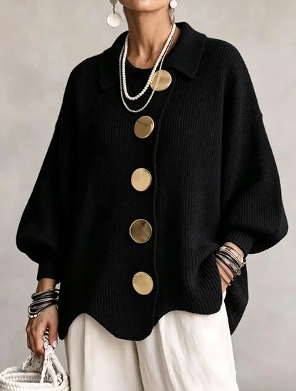 Cardigan ample à boutons dorés
