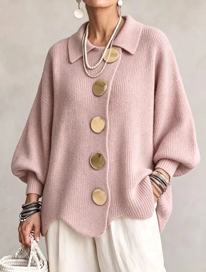 Cardigan ample à boutons dorés