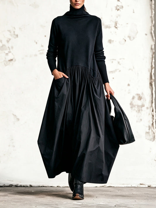Céleste | Robe Maxi Oversize à Col Montant