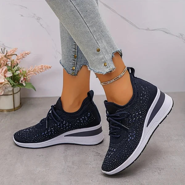 Baskets confort avec détails strass