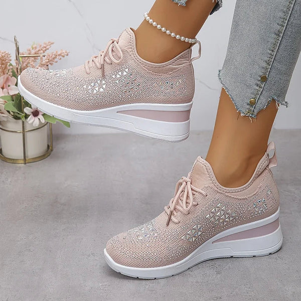 Baskets confort avec détails strass