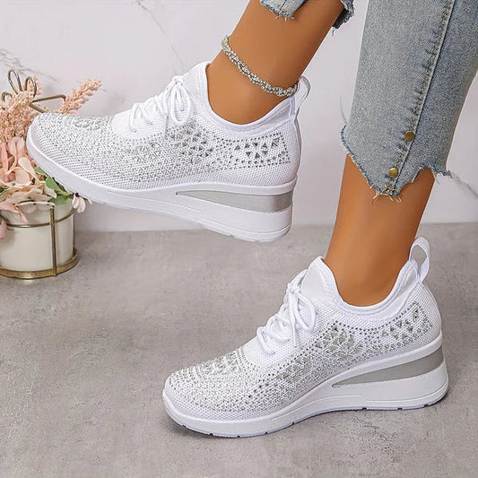 Baskets confort avec détails strass