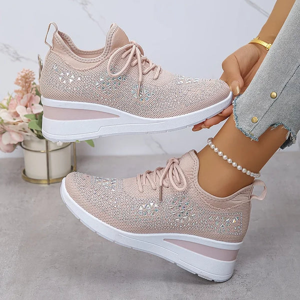 Baskets confort avec détails strass