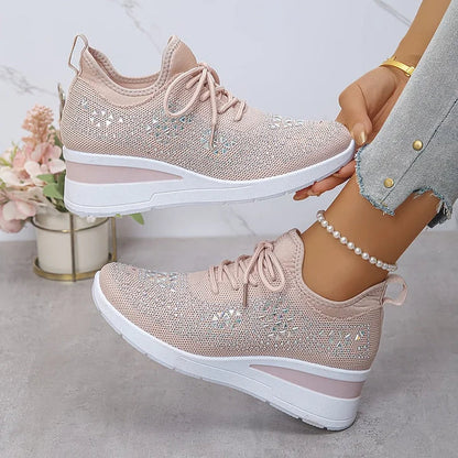 Baskets confort avec détails strass