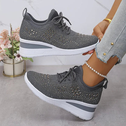 Baskets confort avec détails strass